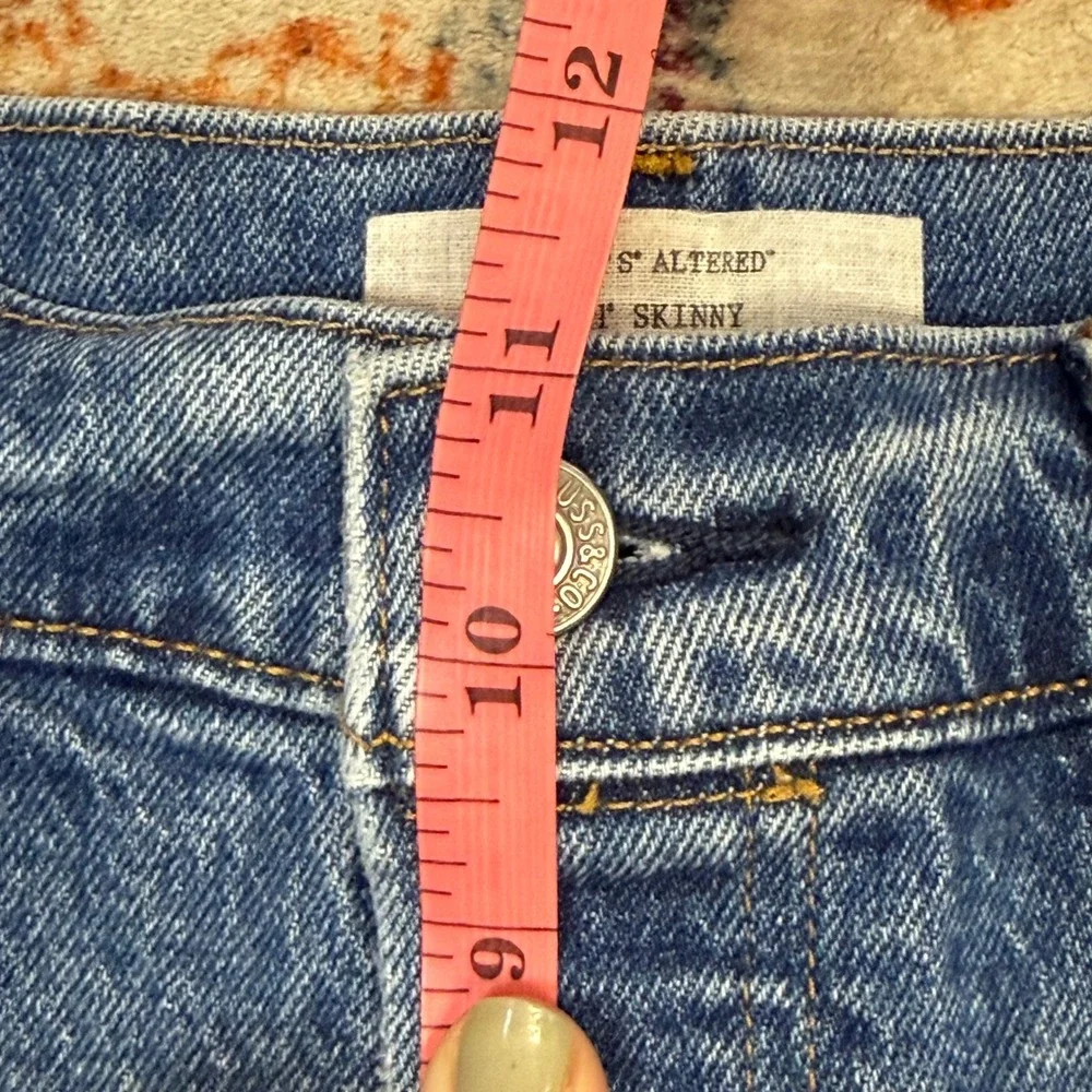 Levis Altered 501 Skinny Jeans Medium Wash Distressed High‎ Rise W29 L28